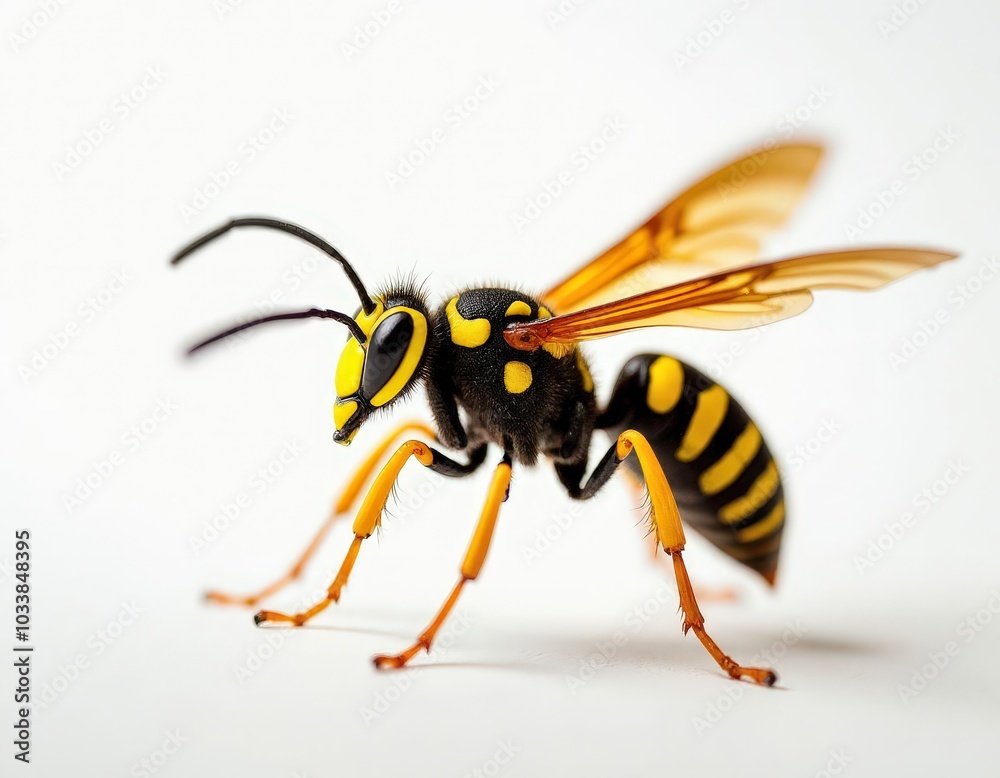 Yellow Jacket Wasp on White Background Yellow Jacket Wasp on White Background