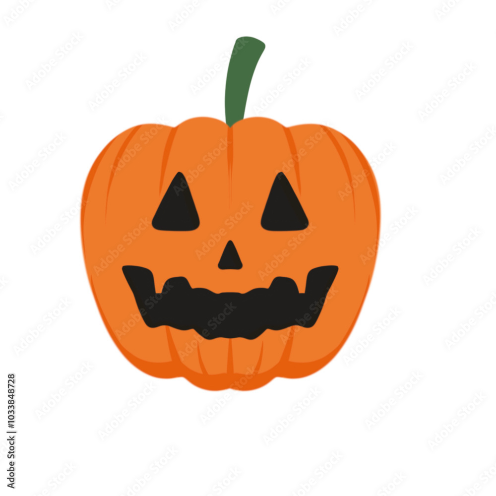 Minimalist Illustration of a Halloween Pumpkin, Capturing the Spirit of the Season in Simple and Modern Art Style