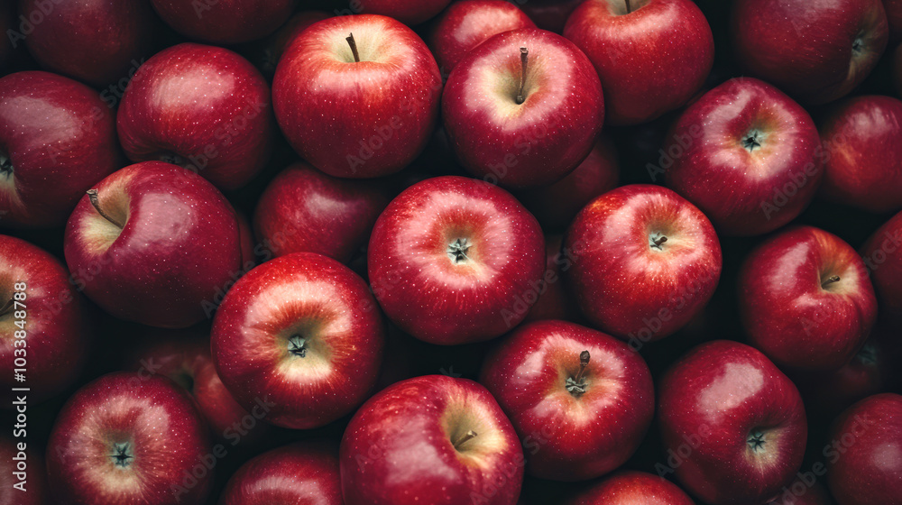 A flat lay of rich red apples artfully arranged to create a frame on a wooden background, emphasizing their freshness and providing a spacious center for branding. A flat lay of rich red apples artfully arranged to create a frame on a wooden background, emphasizing their freshness and providing a spacious center for branding.