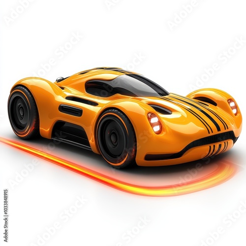 Futuristic Yellow Sports Car with Sleek Design