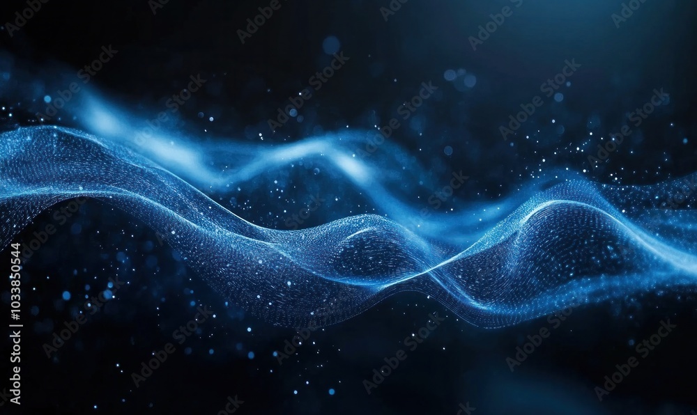 Dynamic Blue Wave of Light and Energy in Motion Dynamic Blue Wave of Light and Energy in Motion