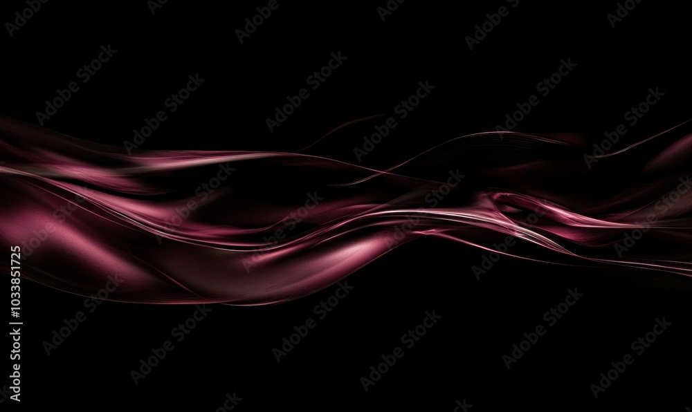 Abstract Dark Flowing Waves on Black Background Abstract Dark Flowing Waves on Black Background