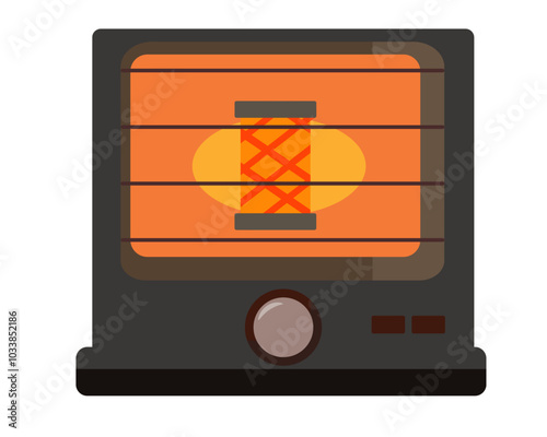 石油ストーブ。ベクターイラスト