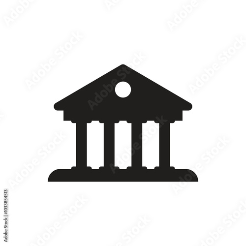 Courthouse icon logo design template isolated illustration