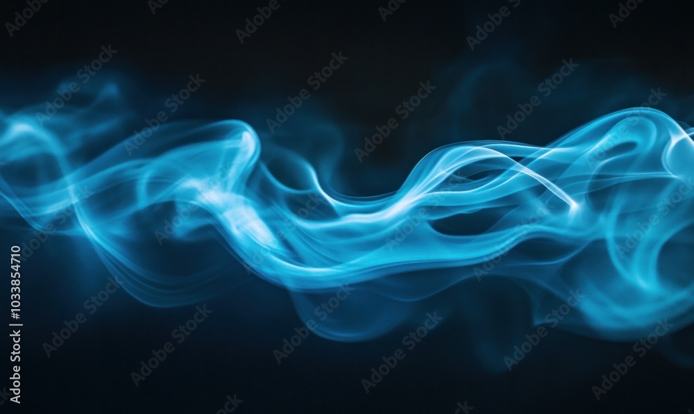 Abstract Blue Smoke on Black Background Abstract Blue Smoke on Black Background