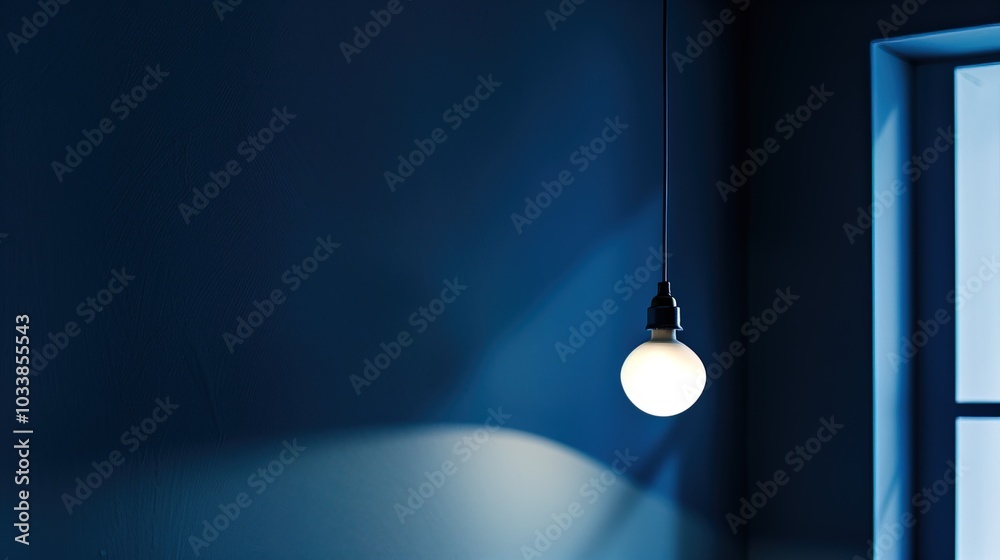 Dark empty room with single flickering light bulb casting long shadows, emphasizing absence of power and eerie atmosphere, minimalist setting with focus on light bulb's glow. Dark empty room with single flickering light bulb casting long shadows, emphasizing absence of power and eerie atmosphere, minimalist setting with focus on light bulb's glow.