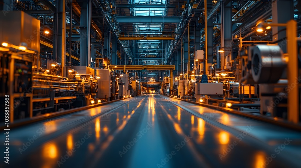 Highly Organized Industrial Warehouse with Efficient Machinery and Logistics Systems Highly Organized Industrial Warehouse with Efficient Machinery and Logistics Systems