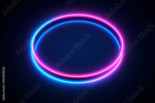 Abstract Neon Circle: Glowing Geometric Design