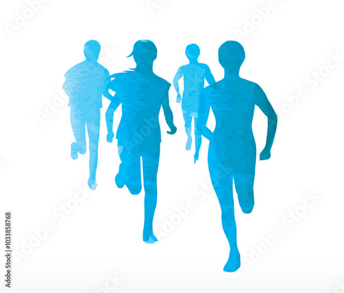 SILHOUETTES DE COUREURS MONOCHROME