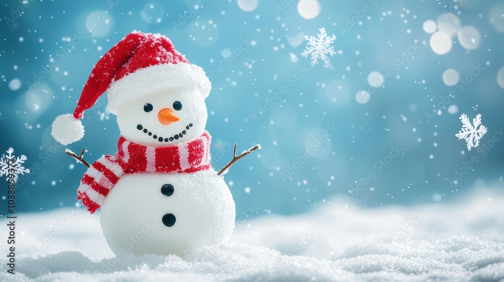Snowman Under Winter Sky Snowman Under Winter Sky