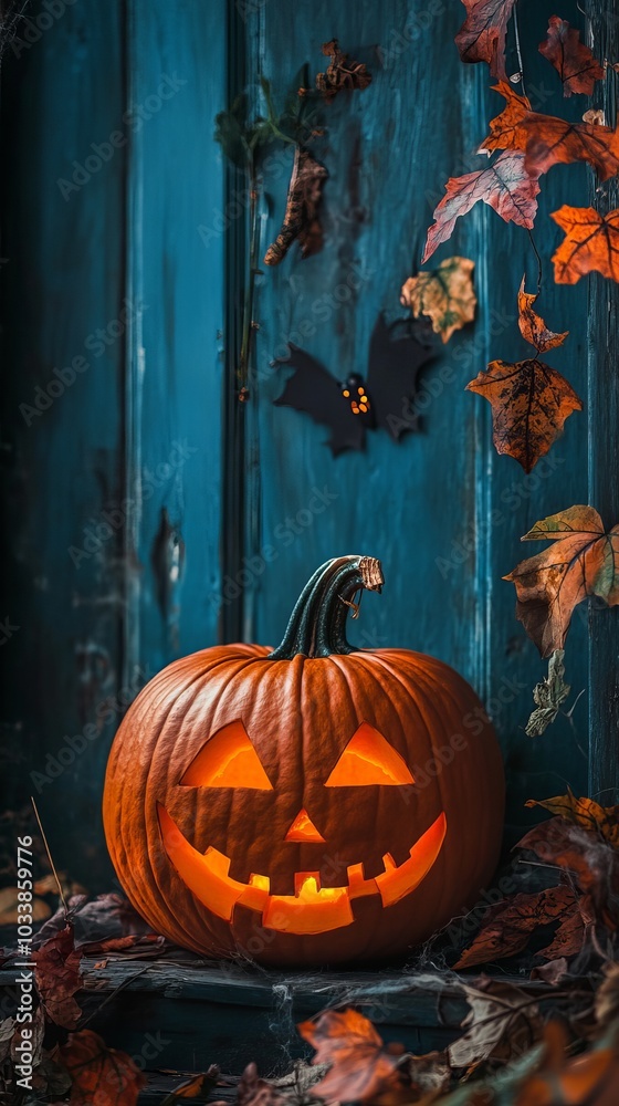 halloween pumpkin jack o lantern in the night halloween pumpkin jack o lantern in the night