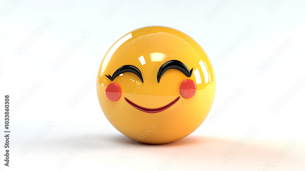 Fototapeta premium Winking face three dimensional emoji isolated on white background
