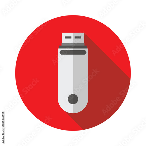 Usb flash drive icon. Vector illustration. Flat design style.