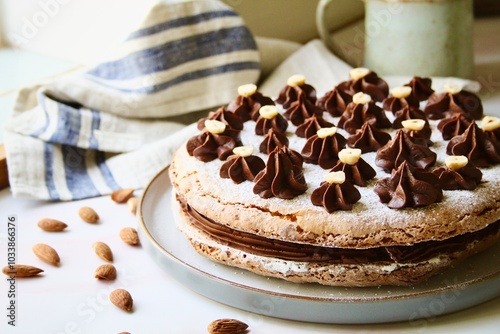 Salted Chocolate Hazelnut Dacquoise Homemade Ganache Macaron