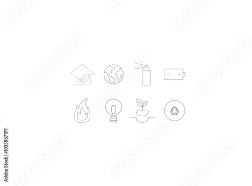 Environment icon design elements vector set. Line icons about ecology. Contains such icons as recycle, eco label, bio fuel and more. 