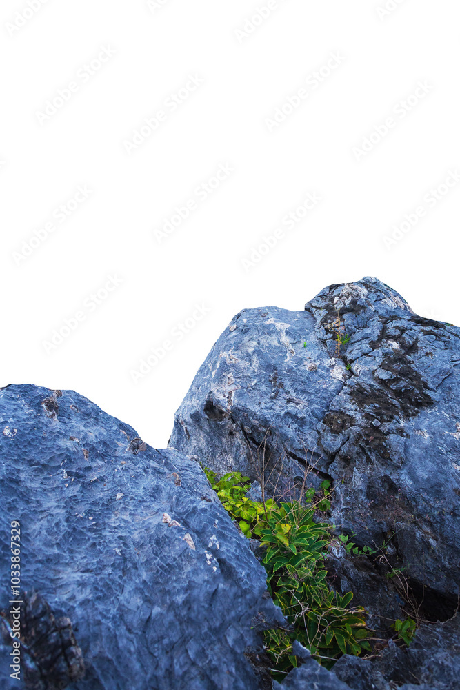 Rocky Peak Resilience: A close-up shot of rugged, dark-blue rocks ...