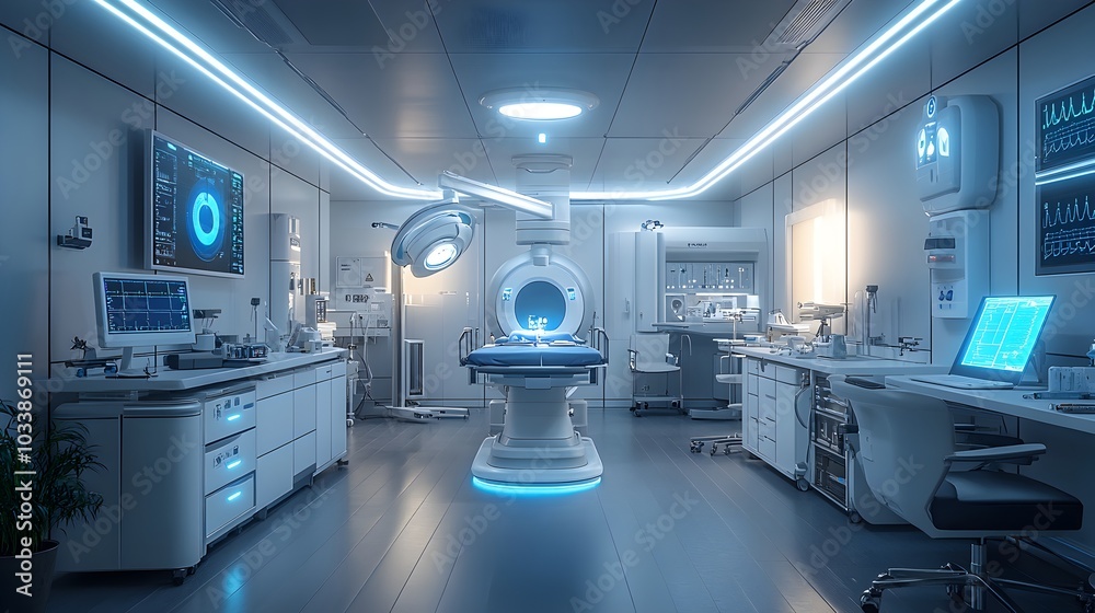 Cutting Edge Futuristic Medical Laboratory with Advanced Diagnostic Technology