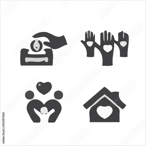 Care vector icon set 