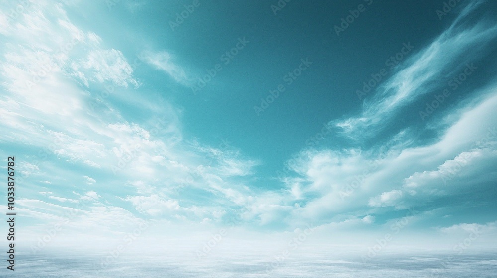 Serene Sky Blue Background with Soft White Transition and Natural Light Illumination Serene Sky Blue Background with Soft White Transition and Natural Light Illumination