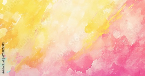水彩、パステル、背景画像、ピンク、黄色