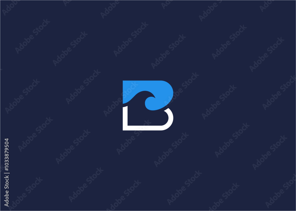 Letter b with waves logo icon design vector design template inspiration Letter b with waves logo icon design vector design template inspiration