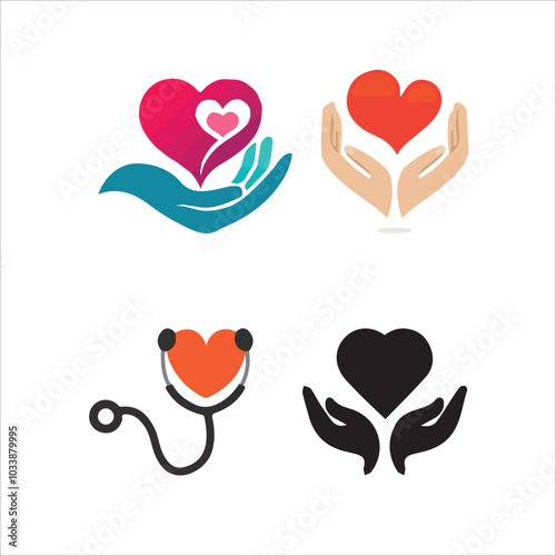 Care vector icon set 