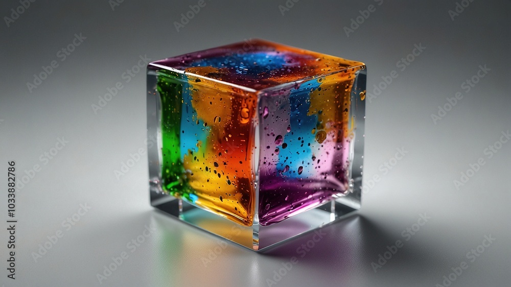 Glass Cube with Scuffs in High Definition Glass Cube with Scuffs in High Definition