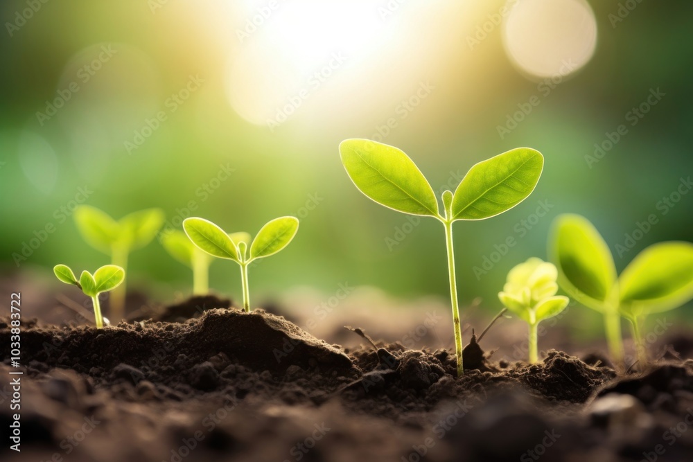 Young plants growing soil outdoors nature. Young plants growing soil outdoors nature.