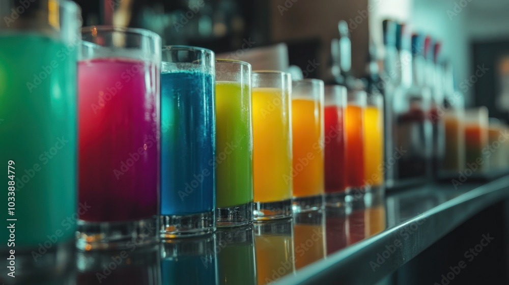 Colorful Drinks Lineup Colorful Drinks Lineup