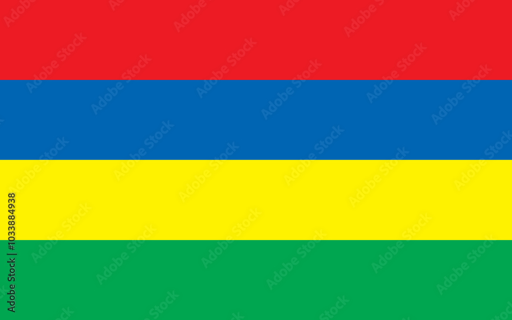 Flag of Mauritius. Flag icon. Standard color. Standard size. A rectangular flag. Computer illustration. Digital illustration. Vector illustration. Flag of Mauritius. Flag icon. Standard color. Standard size. A rectangular flag. Computer illustration. Digital illustration. Vector illustration.
