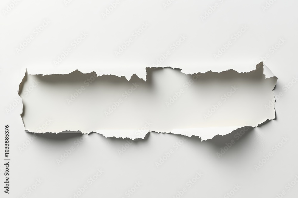 Authentic ripped scraps of paper shreds with jagged edges hole in black and white with shadow punch through Authentic ripped scraps of paper shreds with jagged edges hole in black and white with shadow punch through
