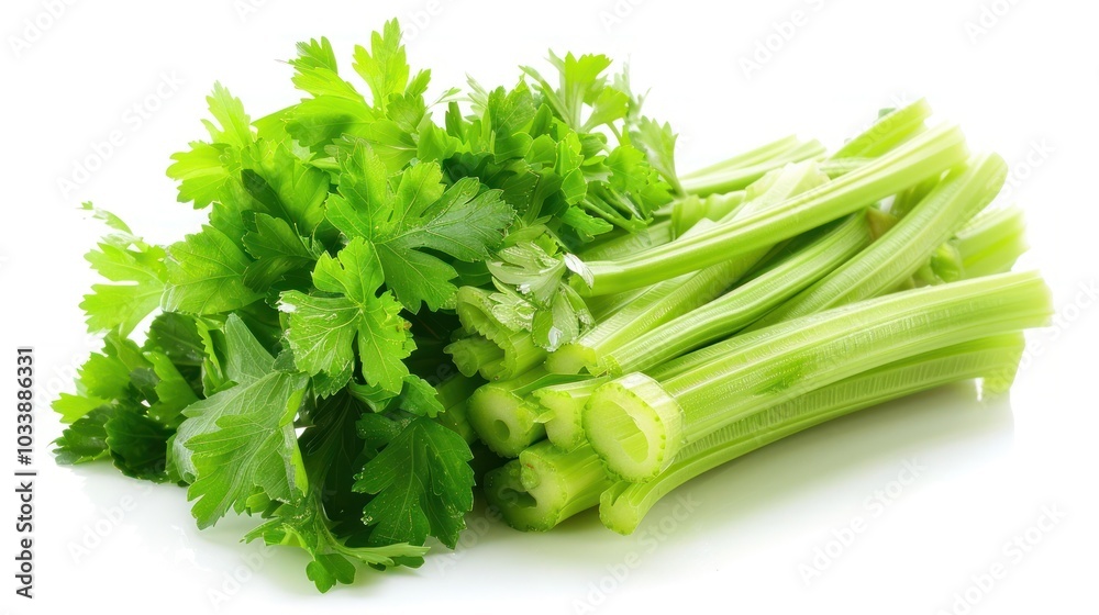 Assorted Fresh Green Herbs and Celery Stalks on a Table with Healthy Natural and Organic Produce for Cooking Culinary and Nutrition Purposes Assorted Fresh Green Herbs and Celery Stalks on a Table with Healthy Natural and Organic Produce for Cooking Culinary and Nutrition Purposes