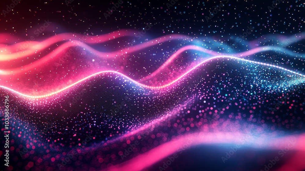 Visualization of flowing waves in vibrant colors and intricate patterns. Visualization of flowing waves in vibrant colors and intricate patterns.