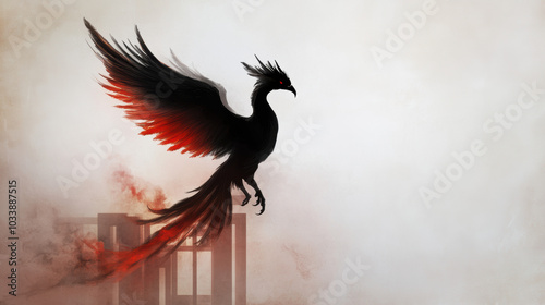 Simple silhouette of a Chinese phoenix photo