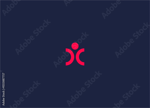 Letter h with people logo icon design vector design template inspiration