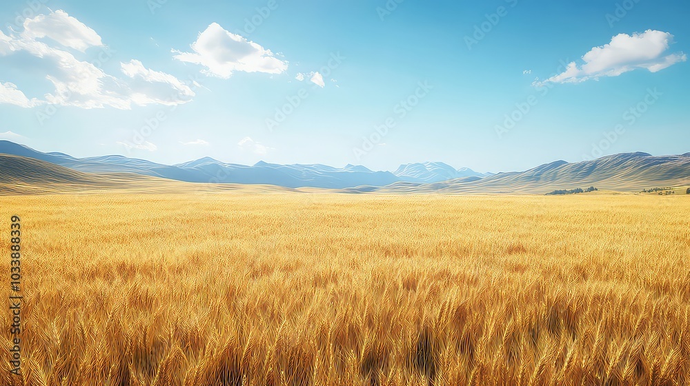 Beautiful Wheat Field, Generative AI Beautiful Wheat Field, Generative AI