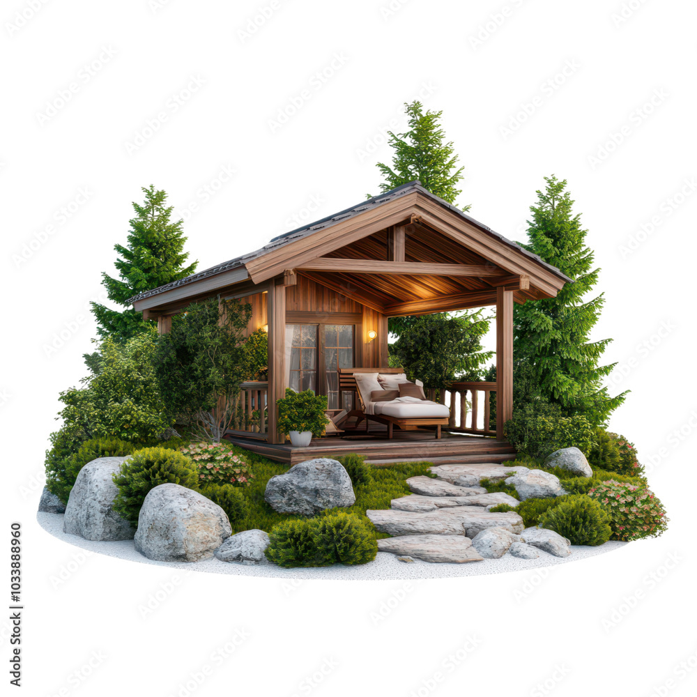 Elegant luxury garden pavilion nestled in the serene beauty of alpine mountains, perfect for relaxation and escape. Elegant luxury garden pavilion nestled in the serene beauty of alpine mountains, perfect for relaxation and escape.