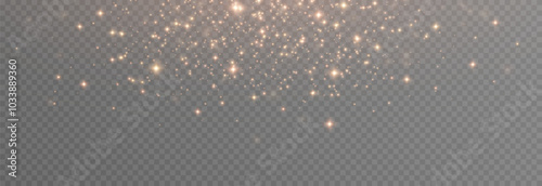  Vector gold dust. Gold dust or glowing particles on an isolated transparent background. Christmas magic dust. Golden or sparkling dust png.