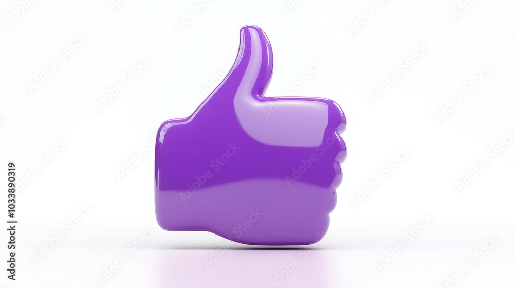 Simple thumb up icon purple white background appliance. Simple thumb up icon purple white background appliance.