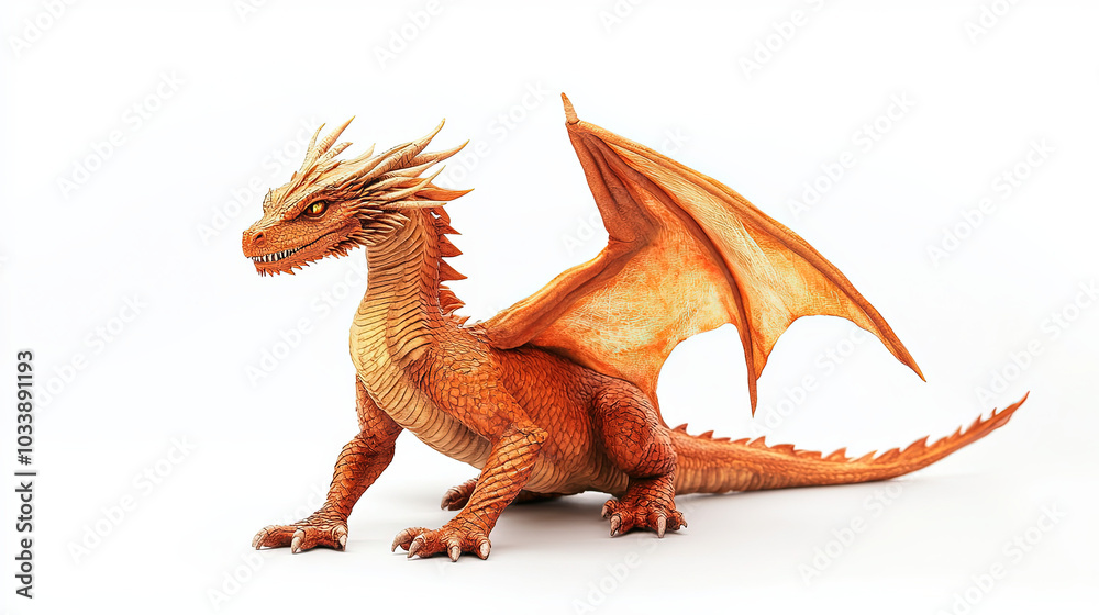 Fototapeta premium dragon on white background
