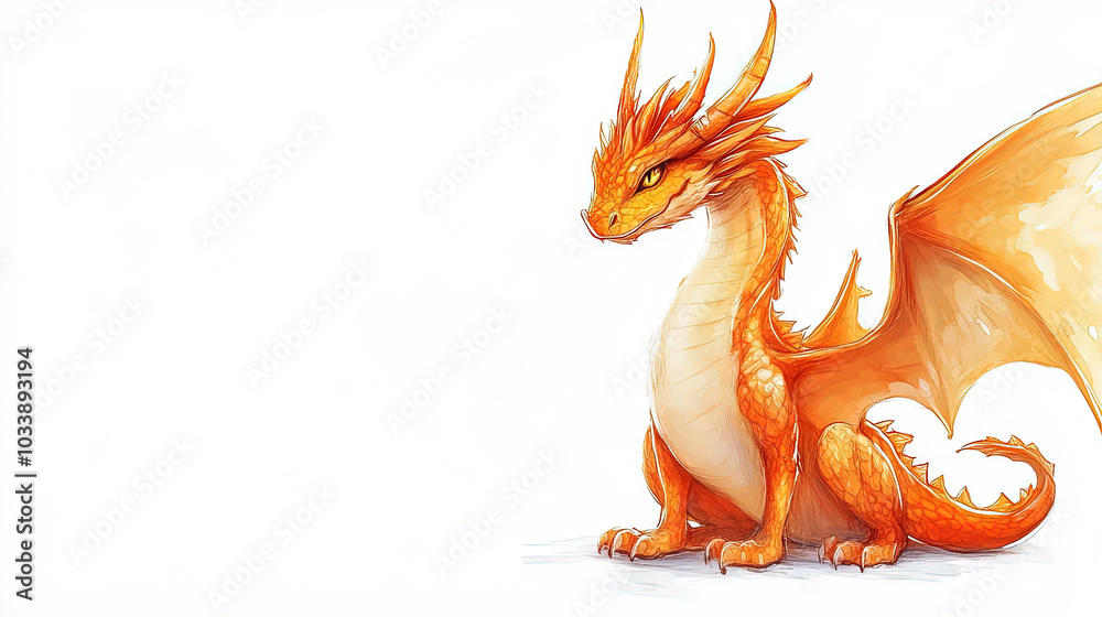 Naklejka premium dragon on white background