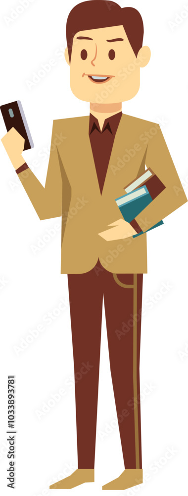Student using smartphone. Guy hold mobile phone Student using smartphone. Guy hold mobile phone