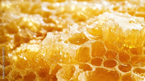 Liquid Gold: Honeycombs and Sweet Honey Background for Food Visuals