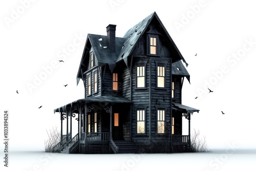 Haunted house architecture building outdoors. photo