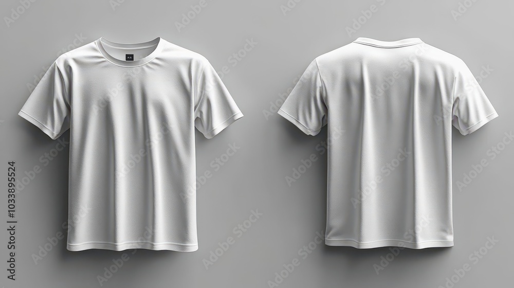 tshirt mockup featuring a blank white shirt displayed from front and back views the clean lines and minimalistic design showcase the potential for personalized fashion and branding opportunities