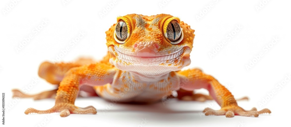 Closeup of a curious orange gecko s eye showcasing its intricate scales and vibrant within its natural tropical habitat Closeup of a curious orange gecko s eye showcasing its intricate scales and vibrant within its natural tropical habitat