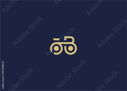 Letter bp with bicycle logo icon design vector design template inspiration