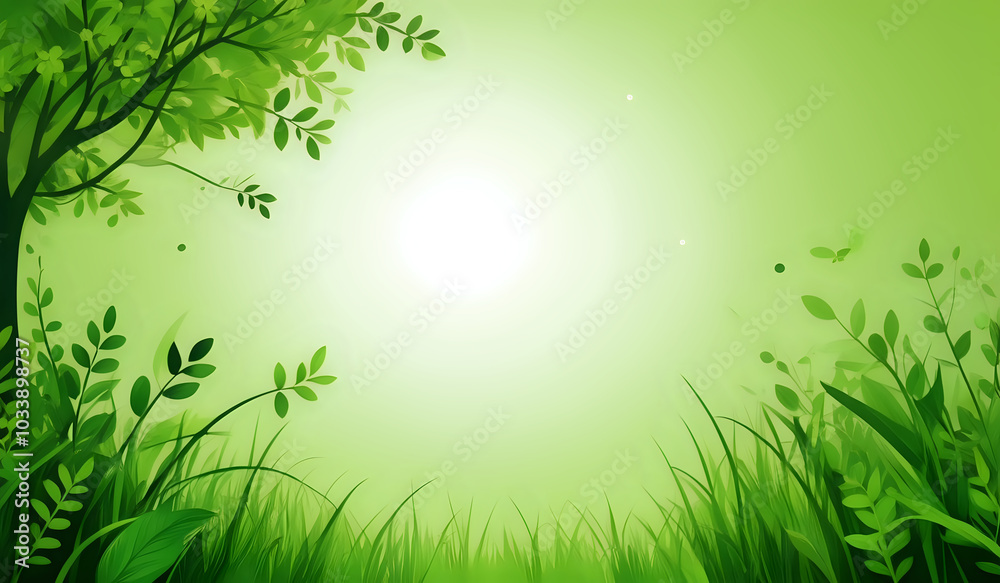 Obraz premium Fresh green eco background illustration