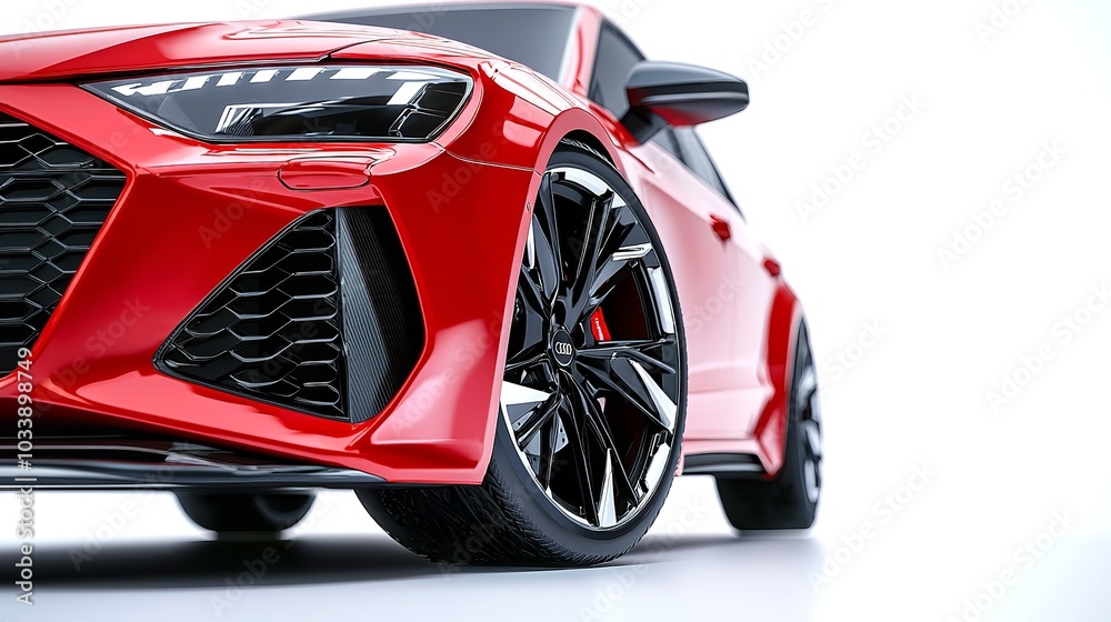 Generic and unbranded red luxury car isolated on a white background Generic and unbranded red luxury car isolated on a white background