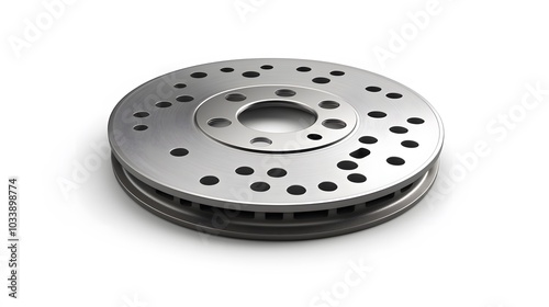 Automobile, aluminum disc. Isolated on white background. 3D rendering illustration. 